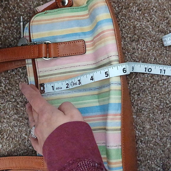 Fossil multi color striped hand bag y2k - Picture 13 of 16